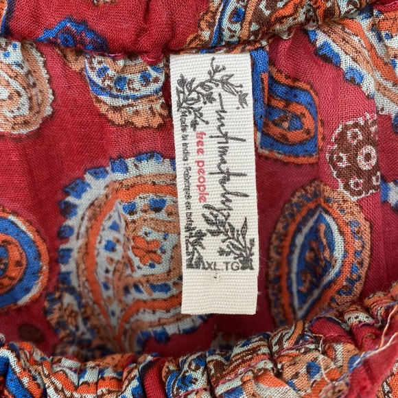 Free People, Women’s Size XL, Sundown Paisley Bodysuit, Maroon Vintage Combo - Picture 3 of 8